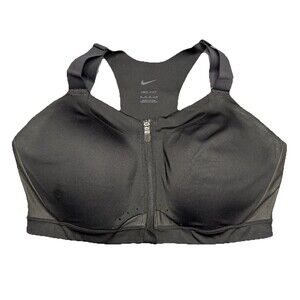 NIKE Dri-FIT Alpha High-Support Padded Full Zip Sports Bra Black XL Extra Large